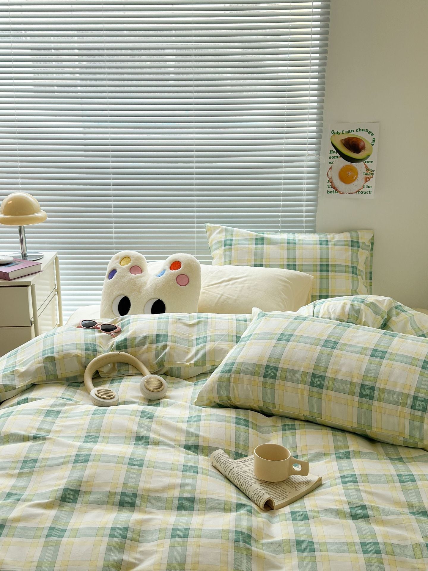 Deens Pastel Plaid Beddengoedset