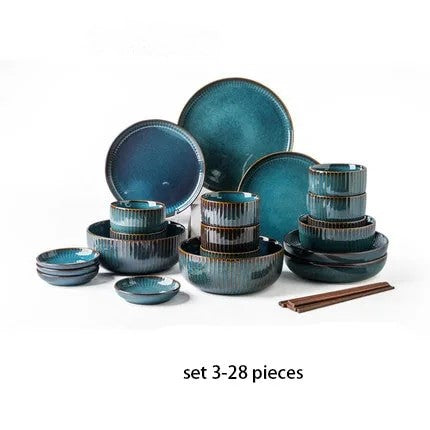 Set di stoviglie in ceramica Robin Blue