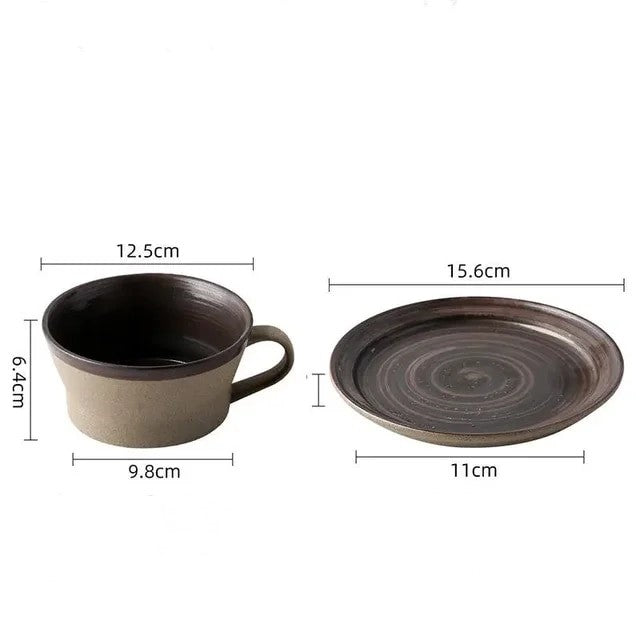 Set di tazze da caffè in ceramica retrò Monica