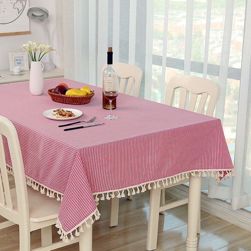 Linen Tassel Tablecloth