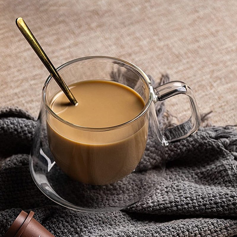 Taza de café de cristal doble