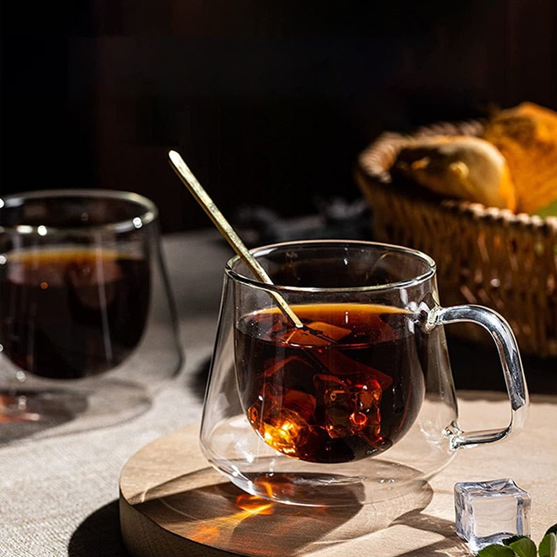 Taza de café de cristal doble