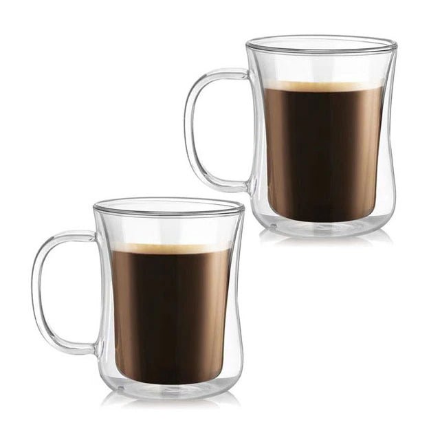 Dubbel glas kaffemugg