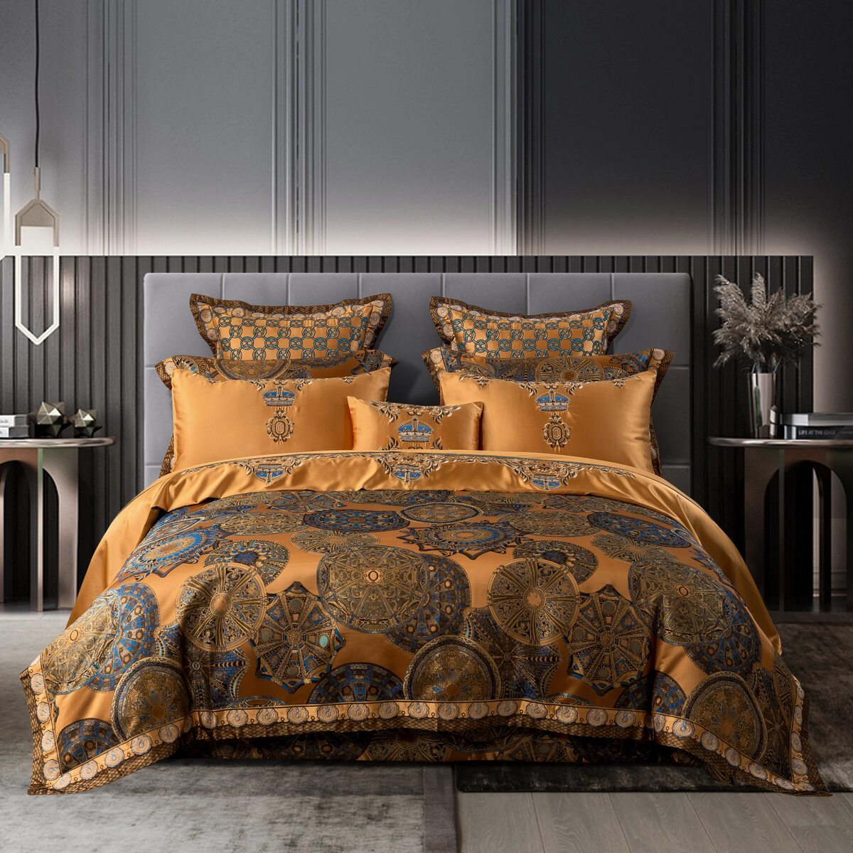 Khronom Luxury Satin Cotton Bedding Set