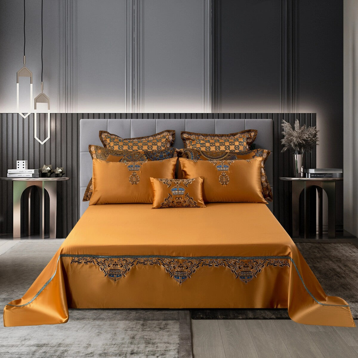 Khronom Luxury Satin Cotton Bedding Set