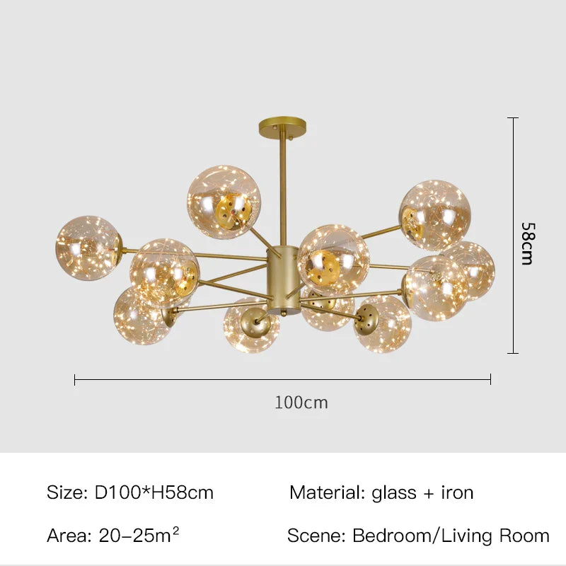 NobleLuminance - Glass Ball Chandelier