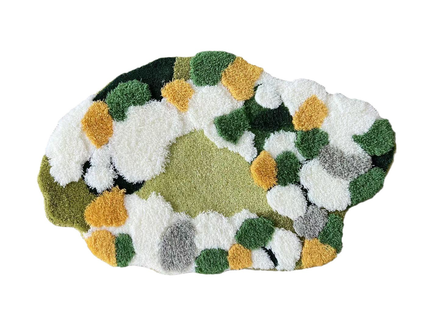 Tapis touffeté en mousse verte