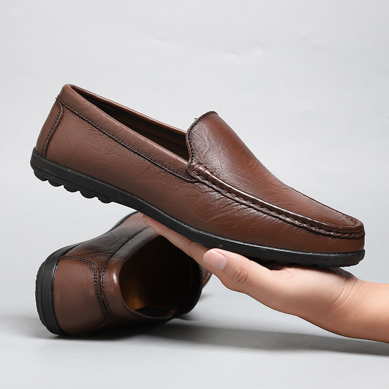 Mocassins/chaussures en cuir marron - Luca