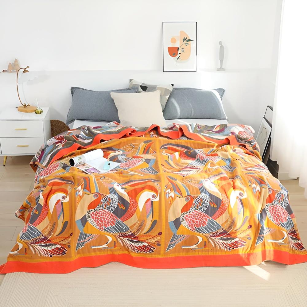 Toucan Bird Cotton Throw