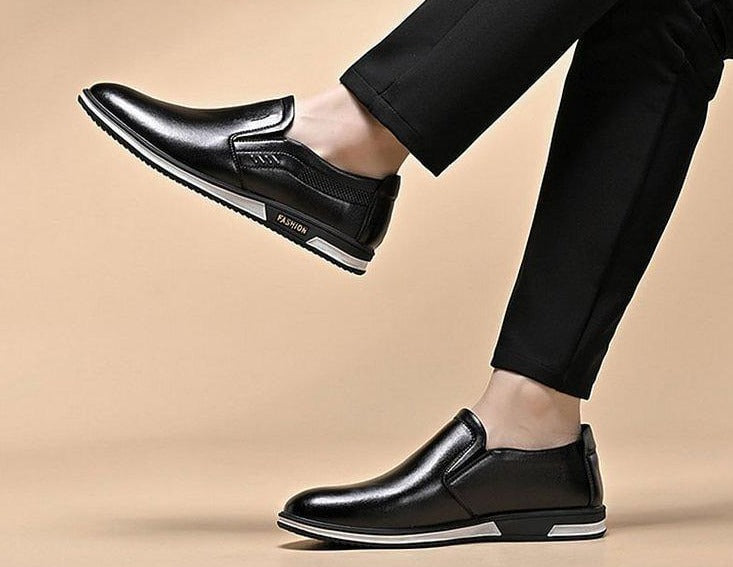 Classic elegance: 'ElegantStride' premium leather loafers for men