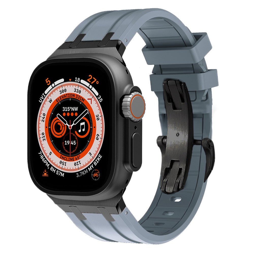 NEUES dickes AP-Silikonarmband mit Titanadapter für die Apple Watch