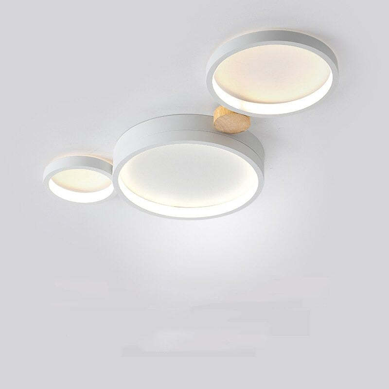 ChicLumineux - Lampada da soffitto in metallo bianco e grigio