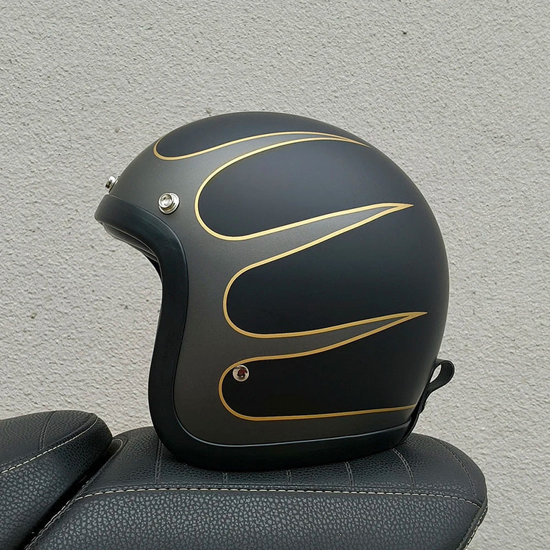 Vintage-Motorradhelm mit niedrigem Profil – DOT- und ECE-Zulassung