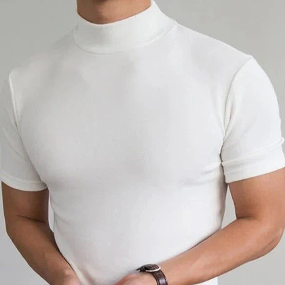 Mens High Neck Slim Fit T-shirt