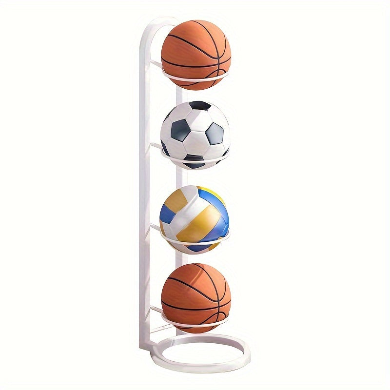 Estante portátil para almacenamiento de bolas de acero al carbono: soporte de exhibición para baloncesto, fútbol y voleibol