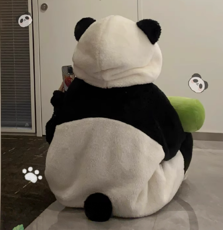 Ensemble de pyjama à capuche en peluche panda dessin animé Kawaii