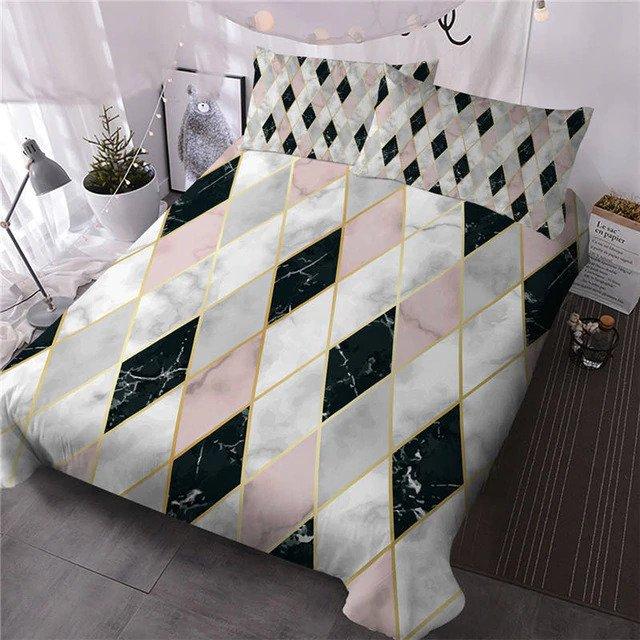 Set di biancheria da letto con stampa geometrica irregolare