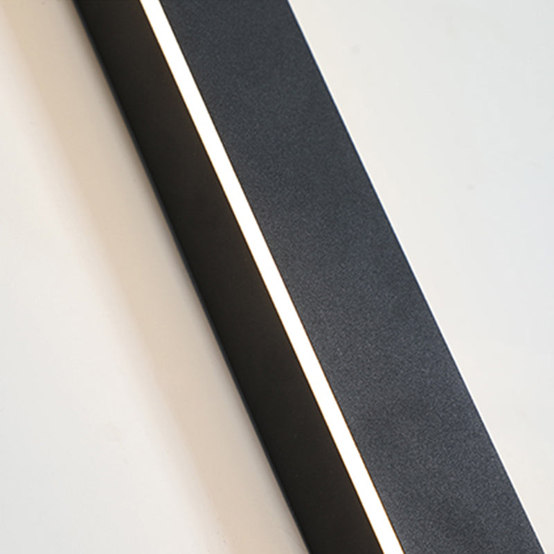 Lampade da Parete Edge a LED Design Moderno in Metallo Nero per Giardino e Corridoio