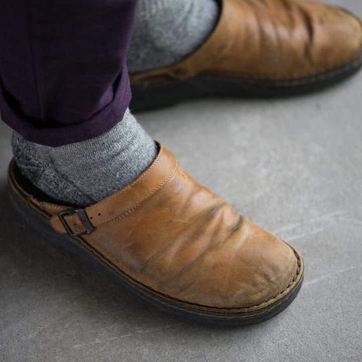 Eluned - Chaussons orthopédiques en cuir pour hommes