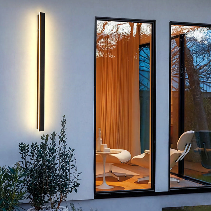 Edge modernes Design LED-Wandlampen aus schwarzem Metall für Garten und Flur