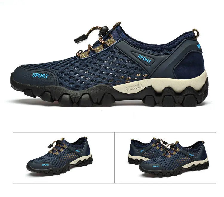 Orthopedic hiking shoes with quick-dry feature