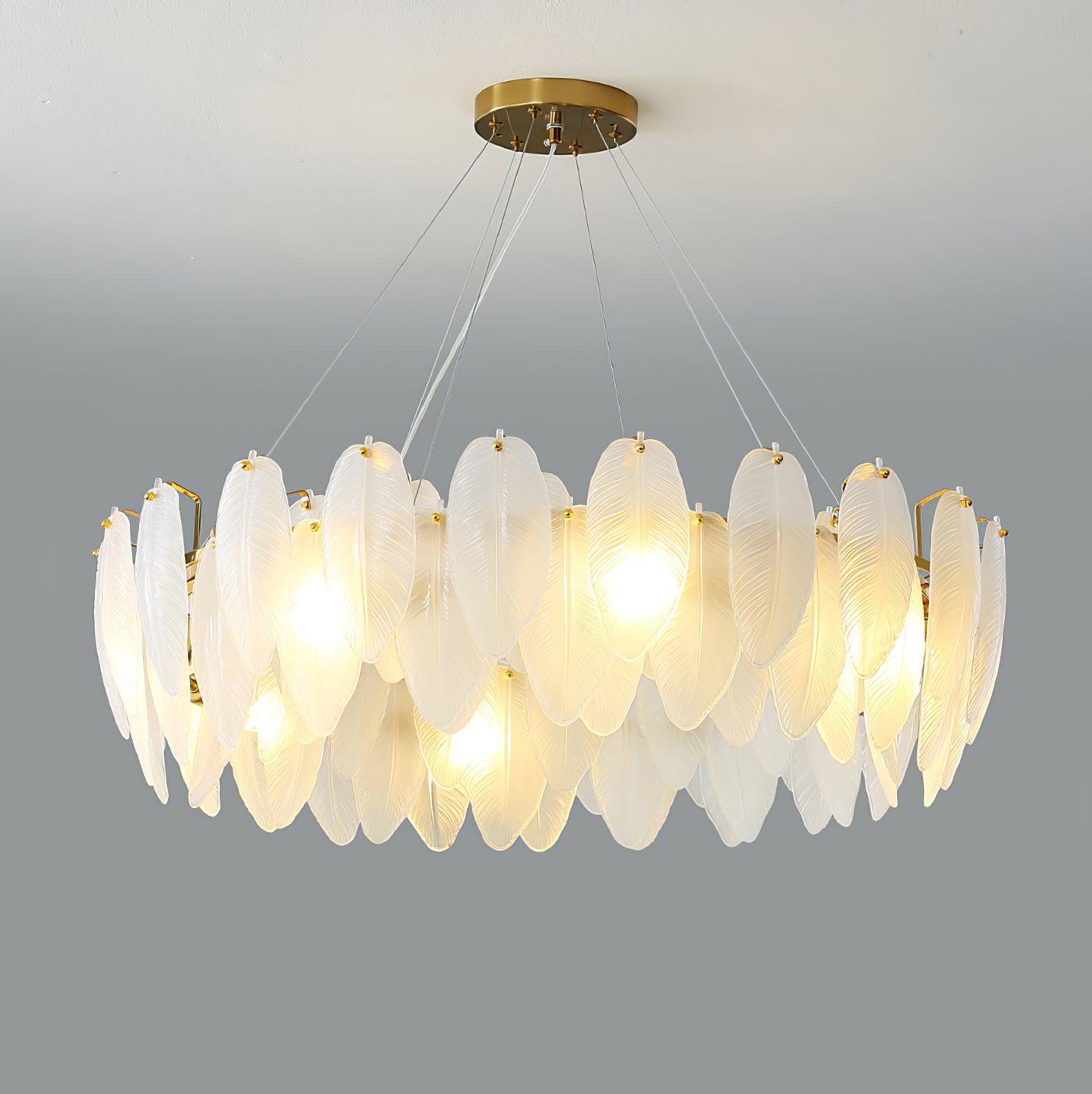 Fenne Glass Feather Chandelier