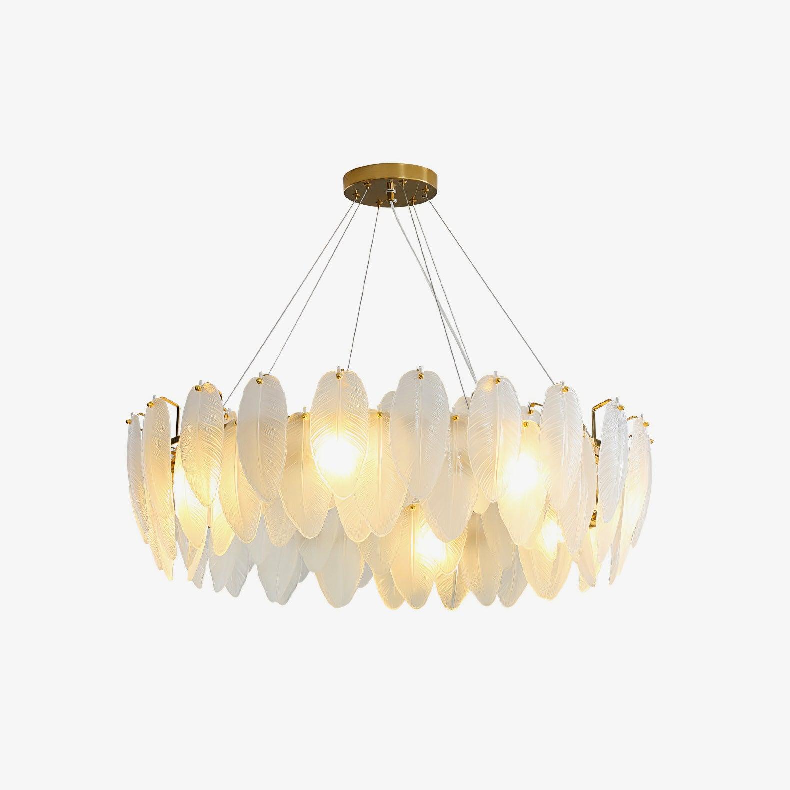 Fenne Glass Feather Chandelier