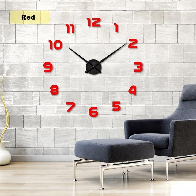 Reloj de pared de salón de acrílico 3D de tamaño completo