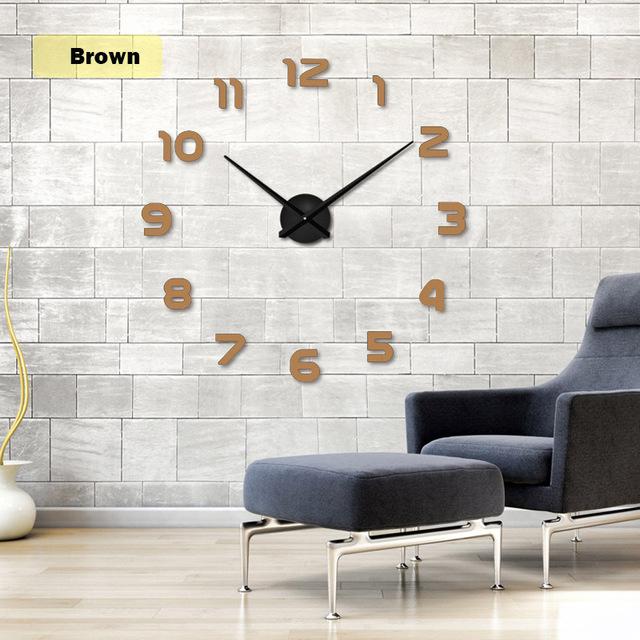 Reloj de pared de salón de acrílico 3D de tamaño completo