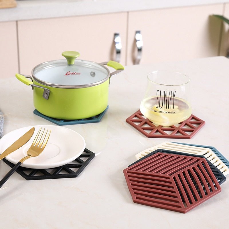 Geometric Silicone Pan Trivets (5pc)