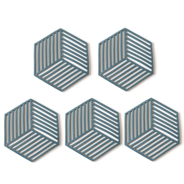 Geometric Silicone Pan Trivets (5pc)