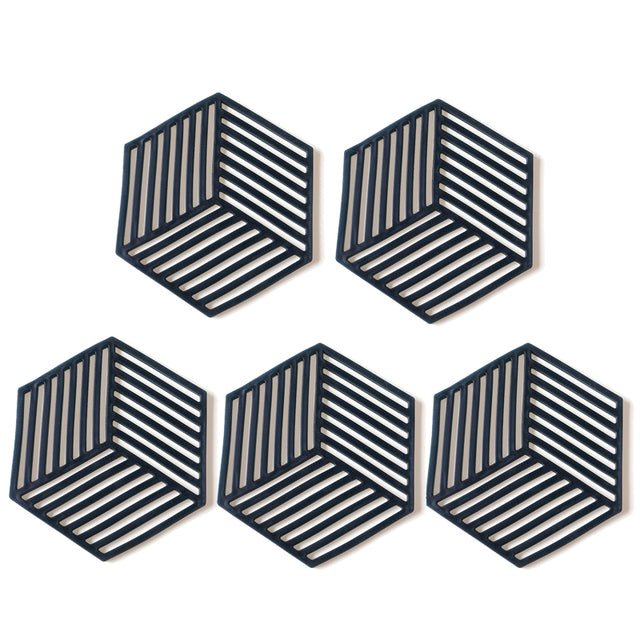 Geometric Silicone Pan Trivets (5pc)