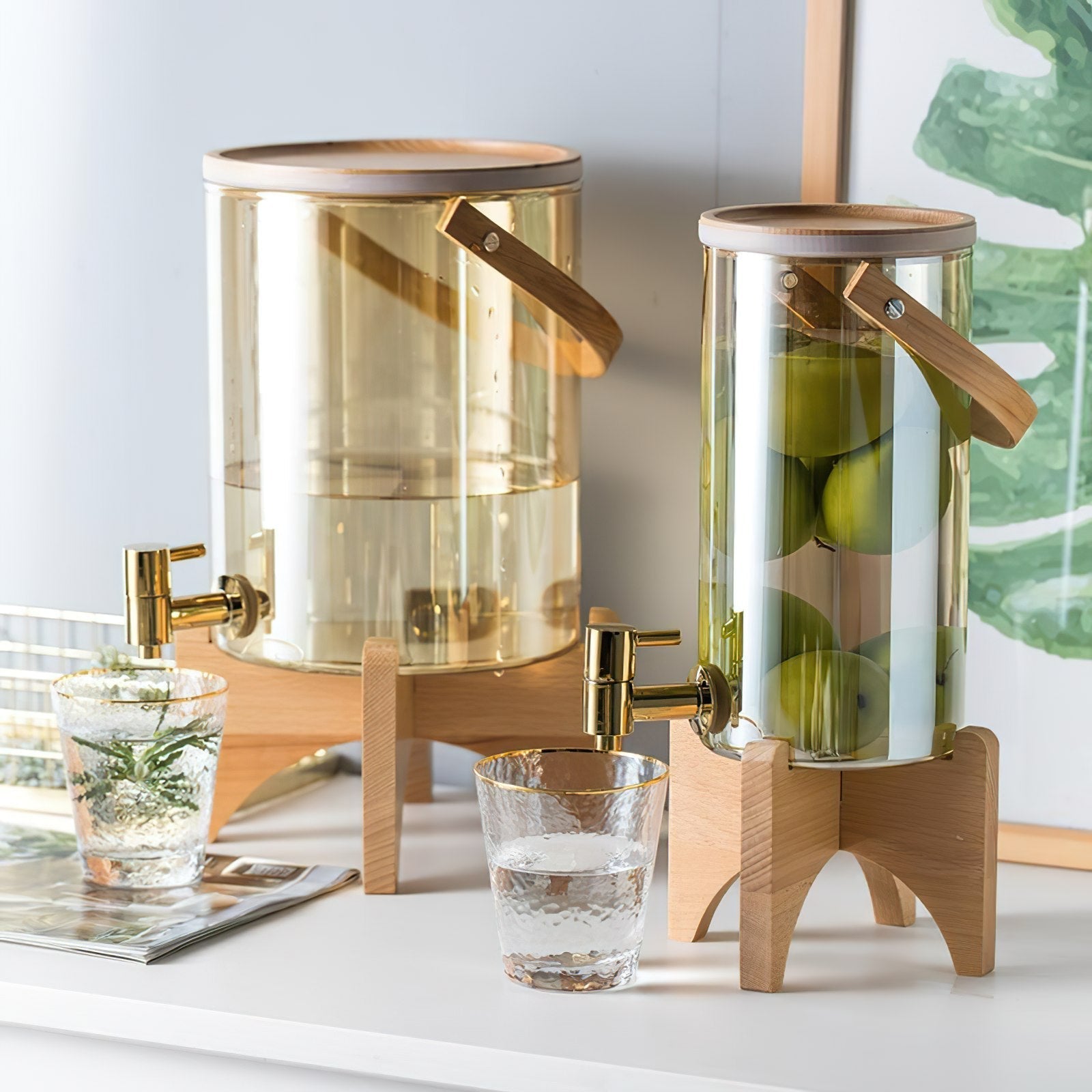 Drikkedispenser i glass