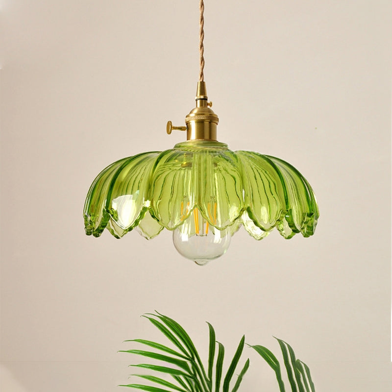 Vintage geglazuurde bloemen hanglamp