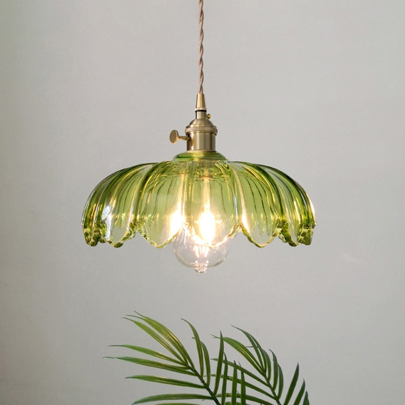 Vintage geglazuurde bloemen hanglamp