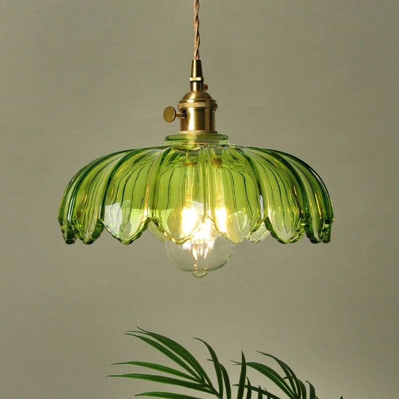 Vintage geglazuurde bloemen hanglamp