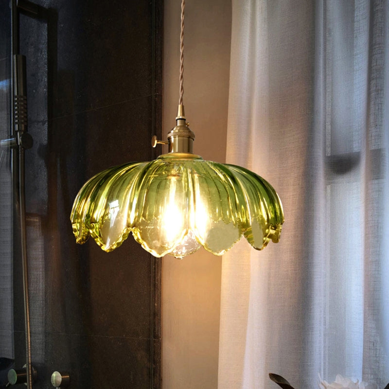 Vintage geglazuurde bloemen hanglamp