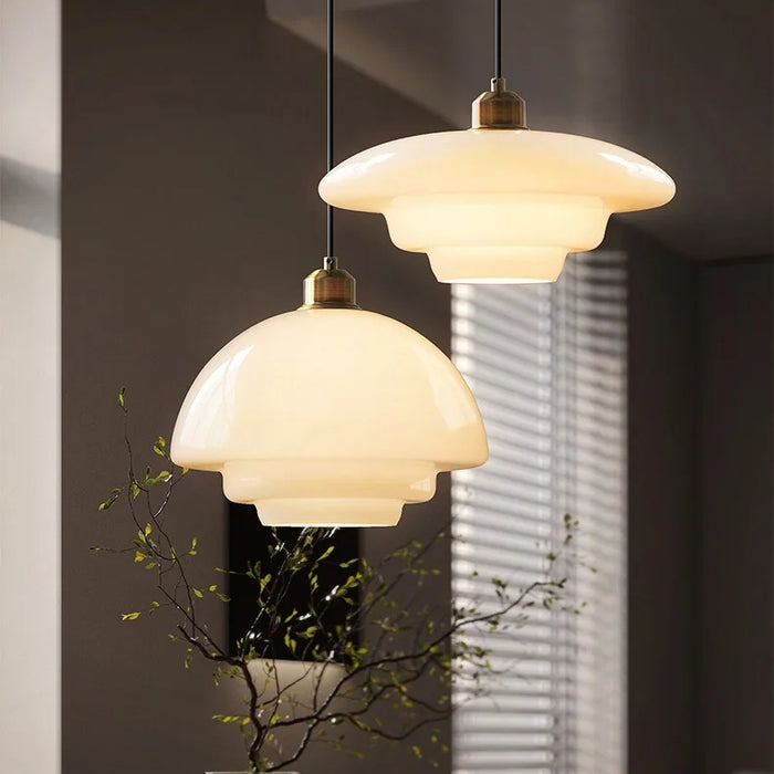 Hanglamp van wit glas