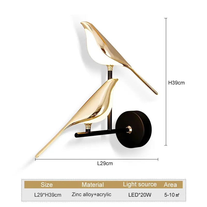 WingSpan - Fågelvägglampa 360° vridbar