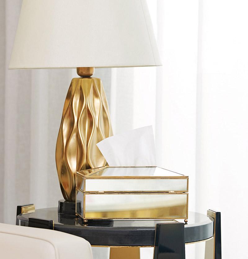 Elegance Nordic Gold Lining Glas Tissue Box