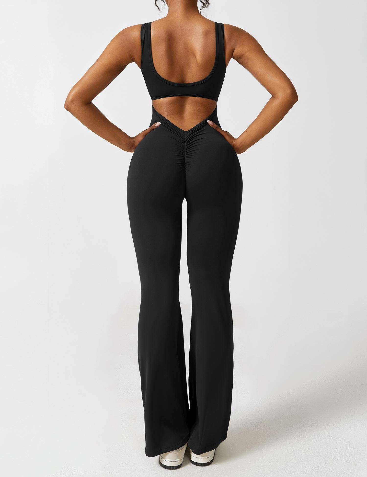 Gymfit Jumpsuit V-back Flare Leg