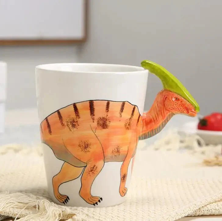 Handbemalter Keramischer Dinosaurierbecher