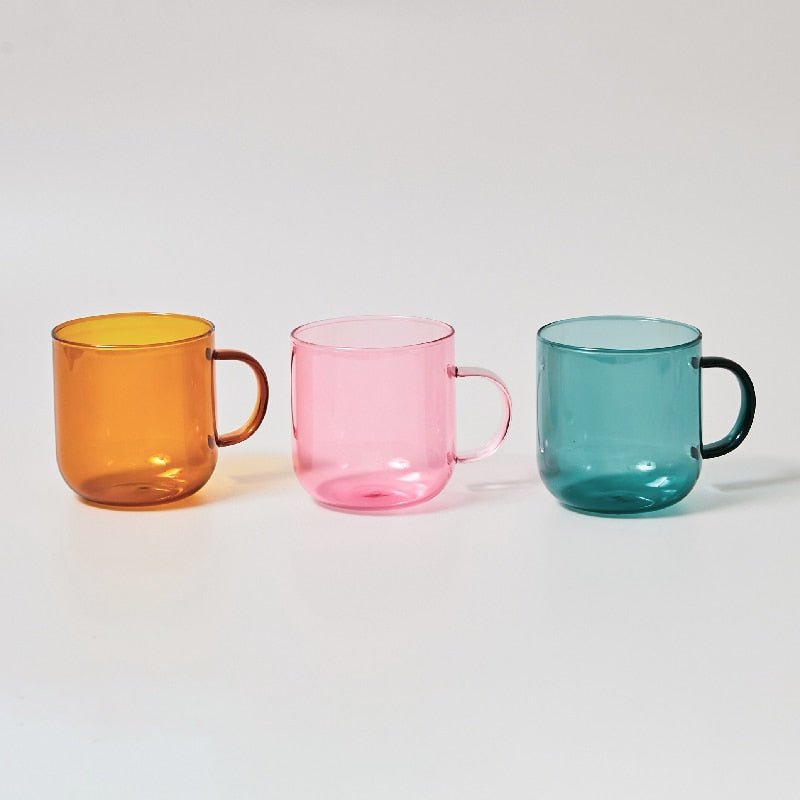 Heat Resistant Coloured Glass Coffee Cup