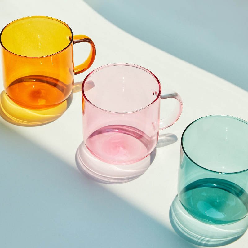 Tasse à café en verre coloré résistant à la chaleur