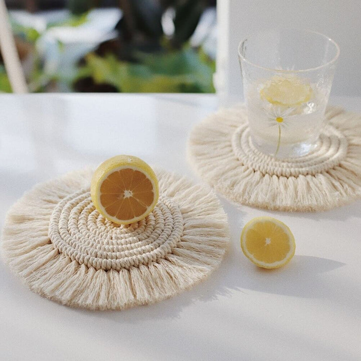 Håndlavede Macrame Coasters 3x bundt