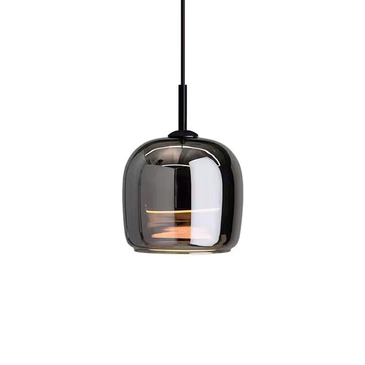 Nordic zwarte glazen hanglamp