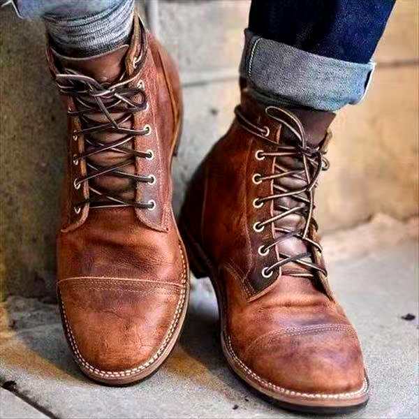 Alexander - Bottines à lacets pour hommes style rétro