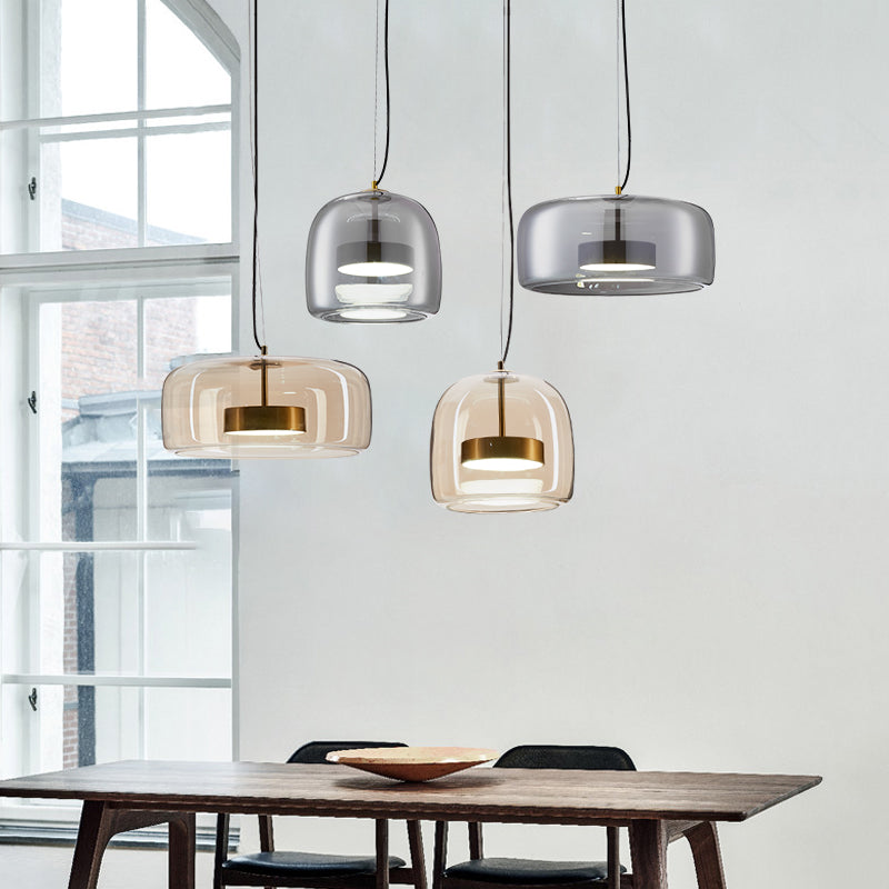 VerreElegance - Lampe suspendue moderne pour mobilier d'hôtel