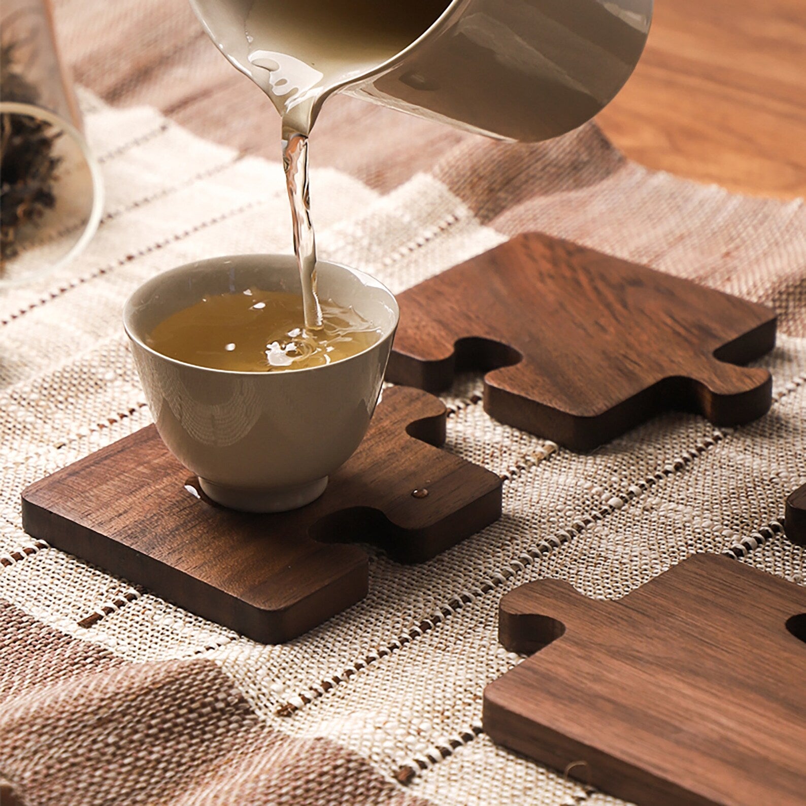 Walnut Puzzle Coasters