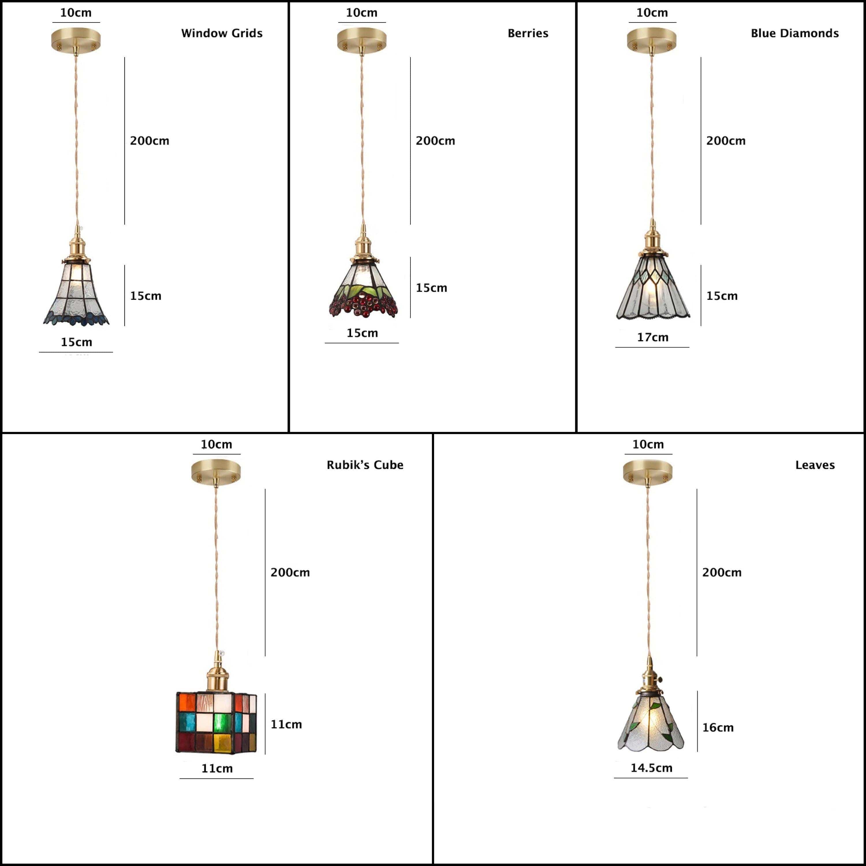 Lampe LED suspendue en verre teinté de style vintage - Ampoule incluse